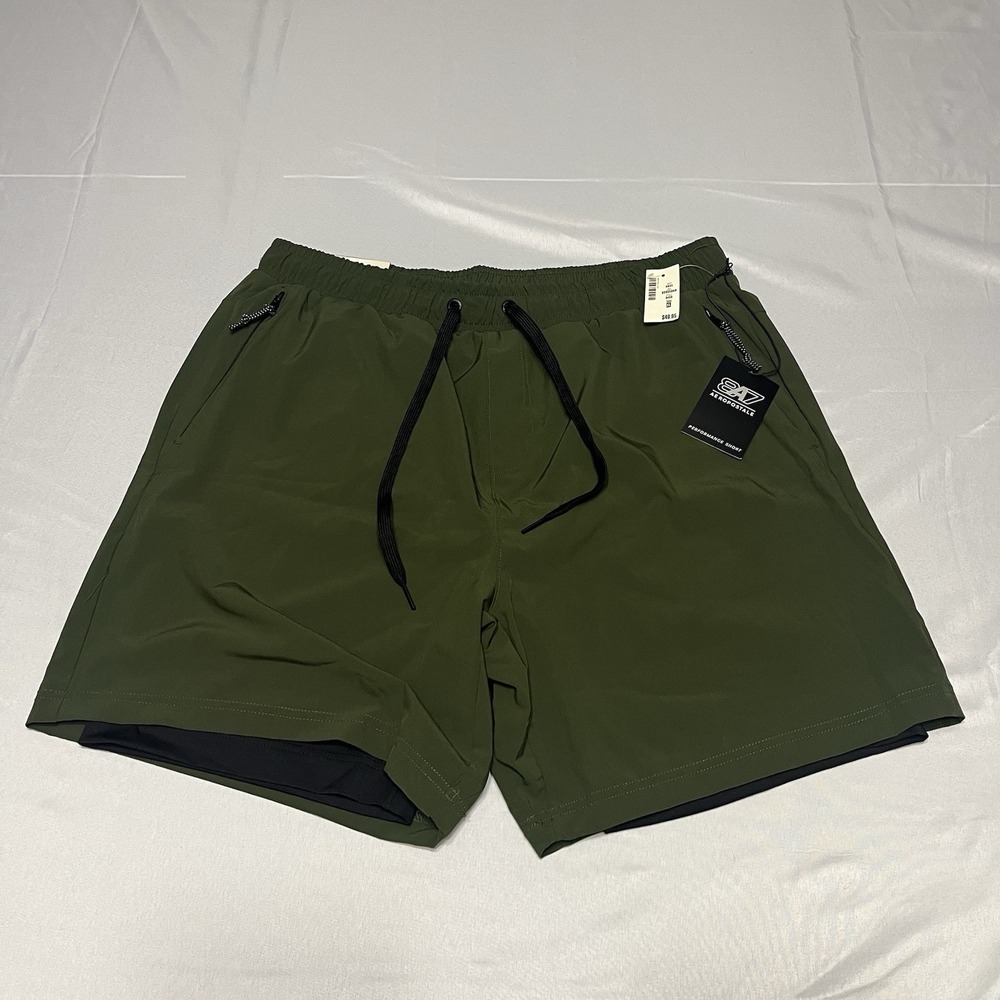 NWT Aeropostale Shorts Mens Size XL Lined Gym Athletic Performance Stretch $49